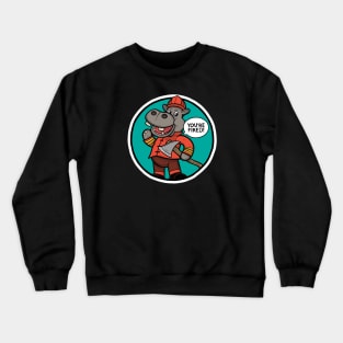 Hippopotamus Firefighter Crewneck Sweatshirt